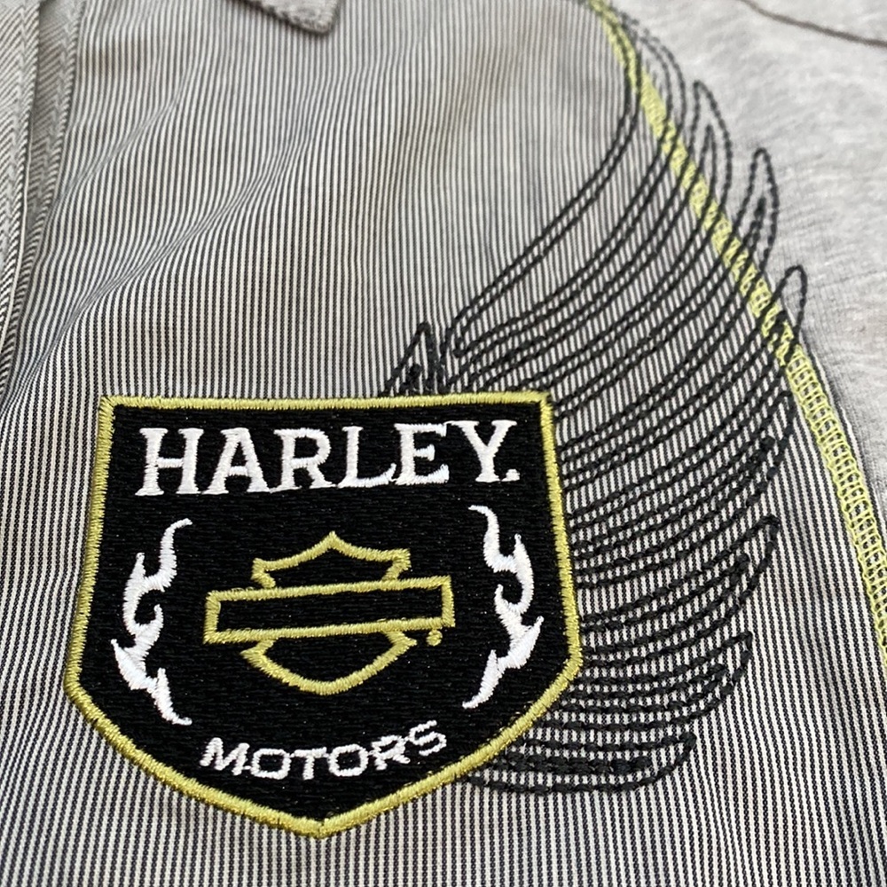 Harley-Davidson Ribbon Detail Knit and Woven Stripe Long Sleeve Shirt - XS - Picture 7 of 11